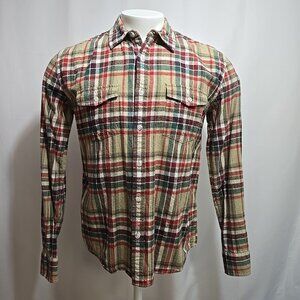 Marine Layer Flannel Shirt Mens Size Medium Plaid Cabin Outdoor Button Up